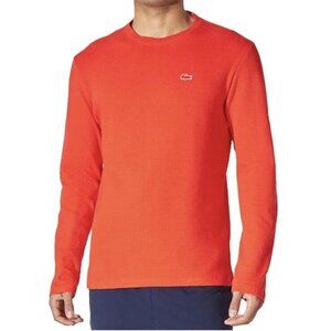 Lacoste Sleepwear Mens Large Red Long Sleeve Waffle Knit Thermal Lounge Shirt